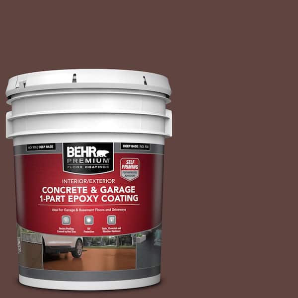 BEHR PREMIUM 5 gal. #MQ1-54 Death By Chocolate Self-Priming 1-Part Epoxy Satin Interior/Exterior Concrete and Garage Floor Paint