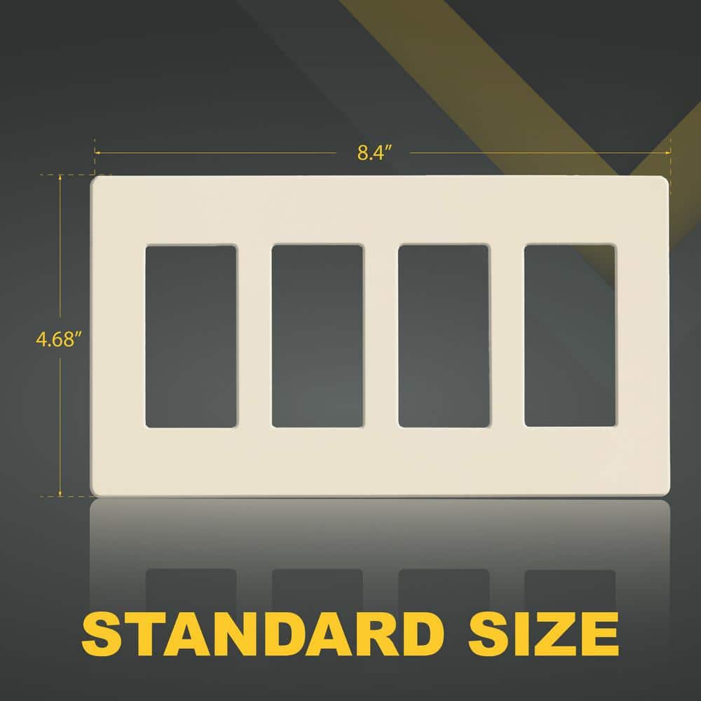 Ivory Polished Quad Dimmer Switch Wall Plate