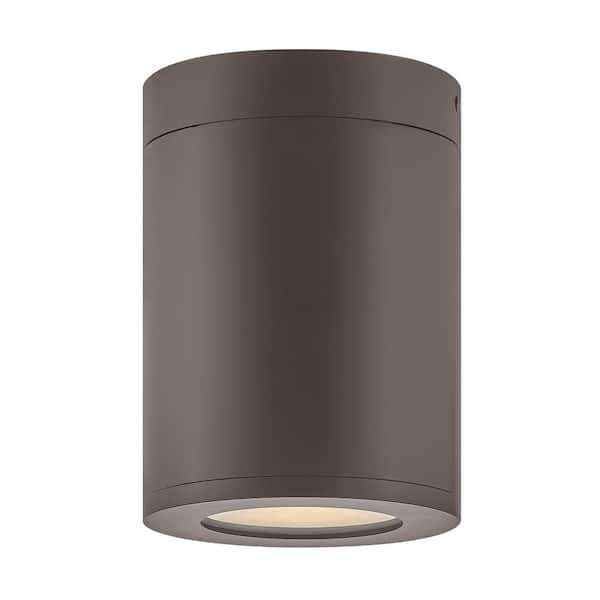 HINKLEY Silo 5.0 in. 1-Light Architectural Bronze Flush Mount