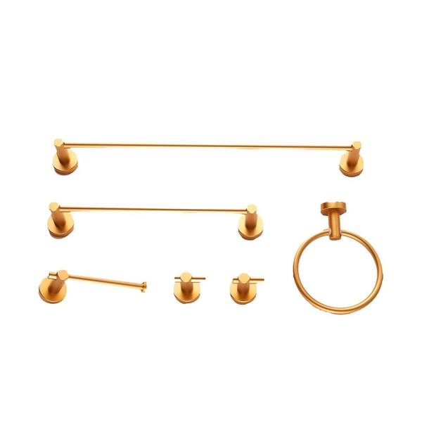 6Piece Bathroom Hardware Set in Brushed Gold AM907C62 The Home Depot