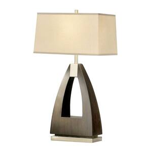 Trina 30 in. Pecan Table Lamp with 1-Light