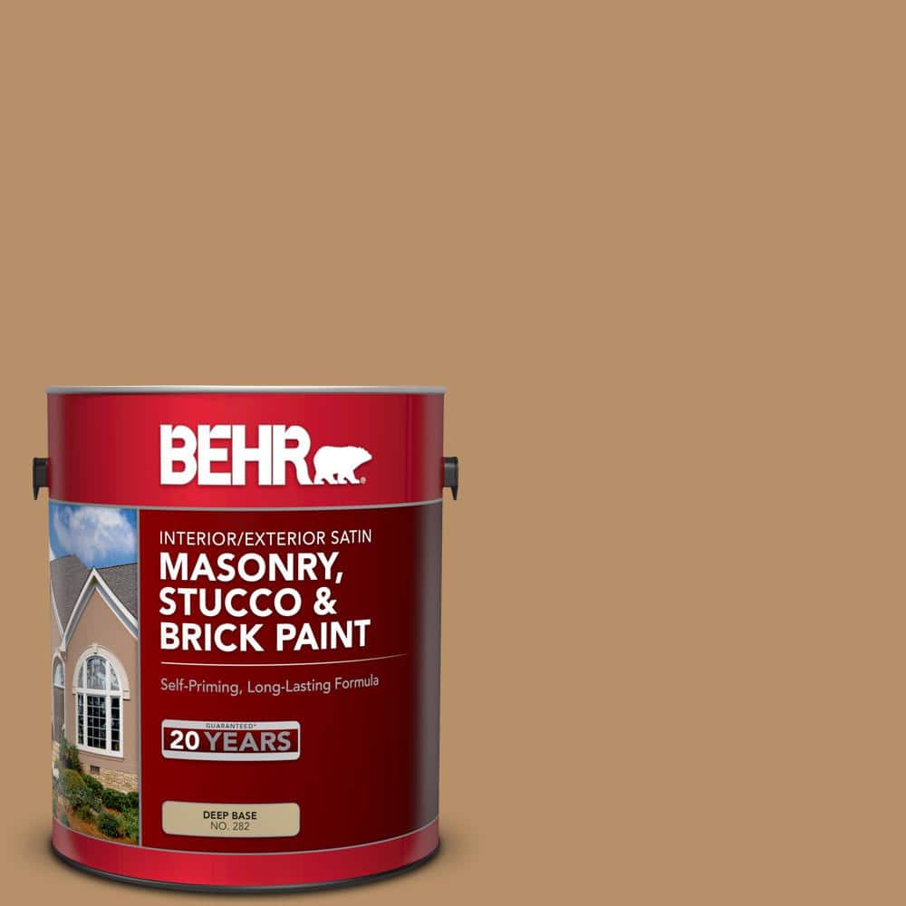 BEHR 1 gal. S2605 Almond Roca Satin Interior/Exterior Masonry, Stucco