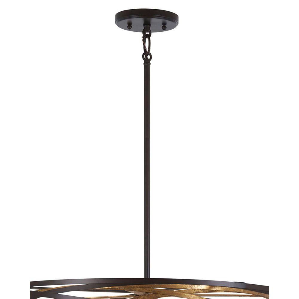 Vortic Flow 6-Light Contemporary Pendant in Dark Bronze with Mosaic Gold