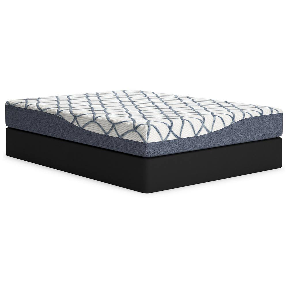 Twin Blue and White Adjustable Memory Foam Mattress