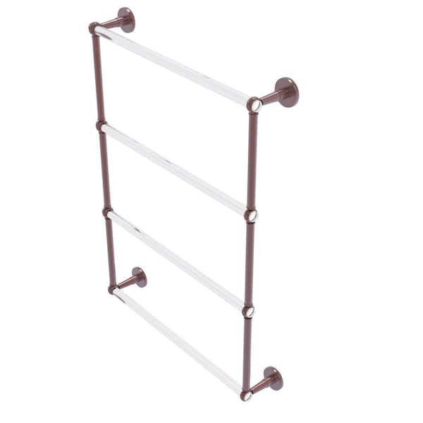 Allied Brass Clearview 24 in. 4-Tier Ladder Towel Bar with Twisted Accents in Antique Copper