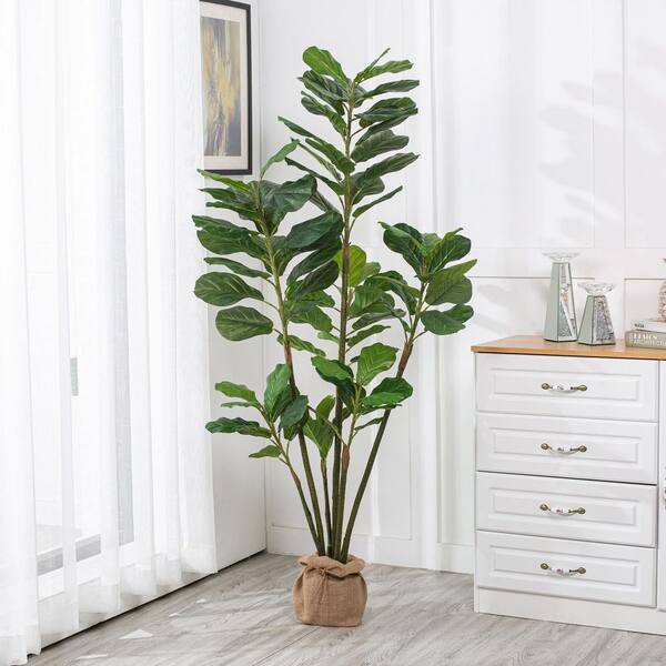 Vanity Art 85 .04 in H Artificial Palm Plant in Planter (Set of 2)