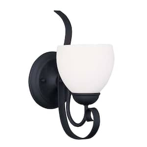 Providence 1-Light Black Incandescent Wall Sconce