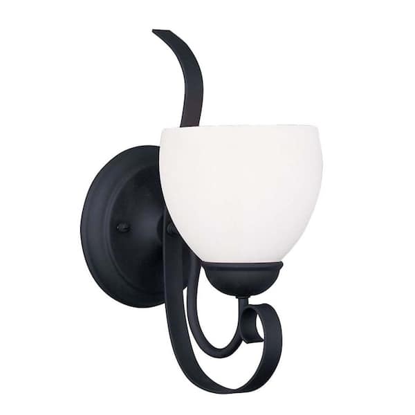 Livex Lighting Providence 1-Light Black Incandescent Wall Sconce