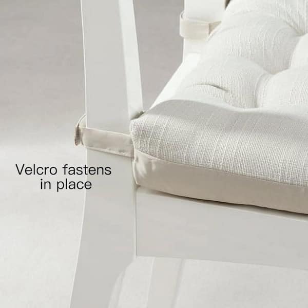 Dining Chair Velcro Cushion Ties Chiavari Chair Cushion In White