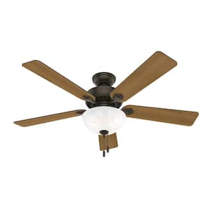 Swanson 52 in. LED Indoor New Bronze Ceiling Fan with Light