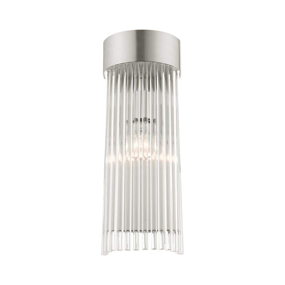 Elegant Norwich Brushed Nickel Sconce with Crystal Rod Shade