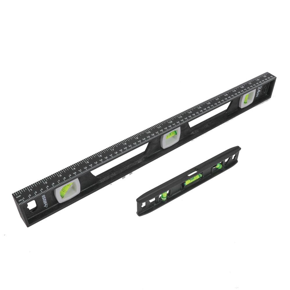 Poly 24 in. I-Beam Level and 9 in. Torpedo Level (2-Pack)