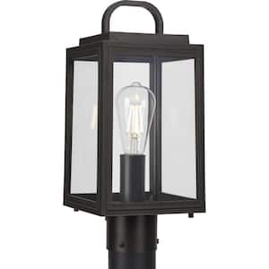 Grandbury Collection 16.625 in. 1-Light Antique Bronze with Clear Glass Shade Farmhouse Coastal Outdoor Post Light