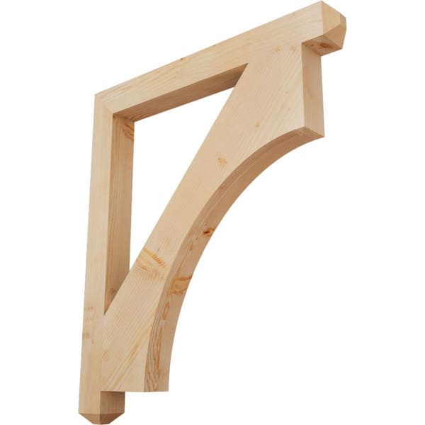 Ekena Millwork 3.5 in. x 44 in. x 38 in. Douglas Fir Westlake Craftsman Smooth Bracket