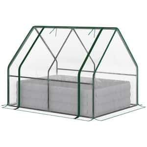 37.5 in. W x 50 in. D x 36.25 in. H Steel Clear with Plastic Cover, Roll Up Window Greenhouse