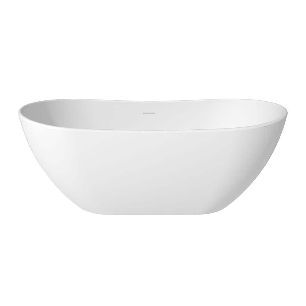 Casainc In X In Soaking Bathtub Solid Surface Stone Bathtub With Center Drain In Matte