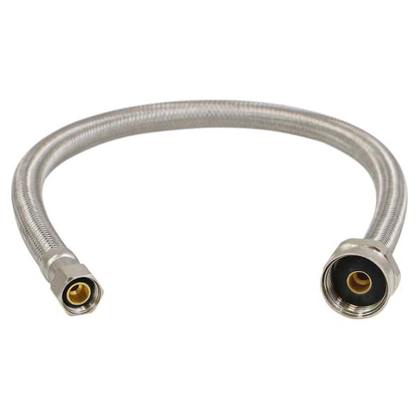 Toilet Connector Water Line 3/8 in. x 7/8 in. Female Compression Brass Nut Toilet Supply Line 12 in.