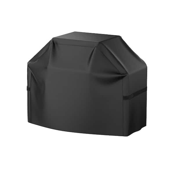 58 Inch Black Outdoor BBQ Gas Grill Cover Waterproof Anti-UV Rip-Proof Fade Resistant Adjustable Hem Drawstring