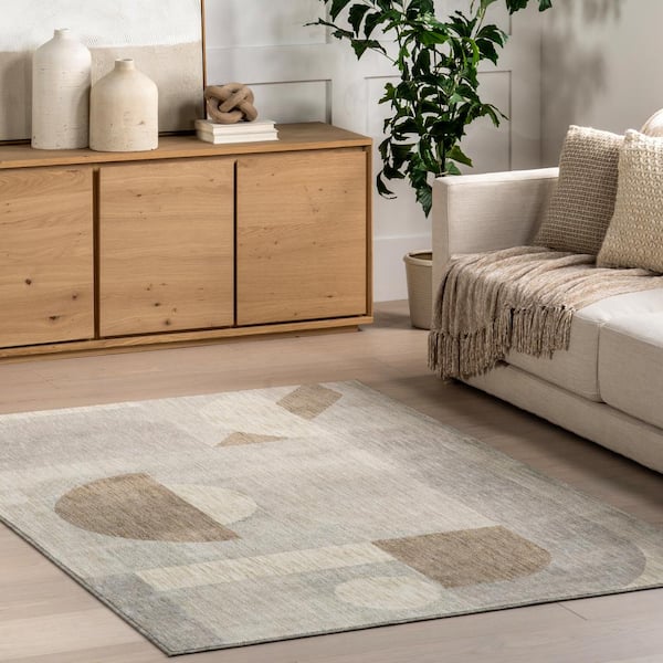 Beckett Beige 4 ft. x 6 ft. Modern Geometric Area Rug