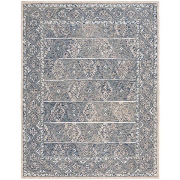 Aspen 9 ft. x 12 ft. Blue/Beige Oriental Area Rug