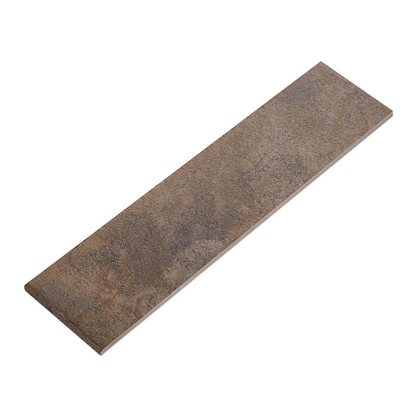 Continental Slate Moroccan Brown 3 in. x 12 in. Porcelain Bullnose Floor and Wall Tile (0.25702 sq. ft. / piece)