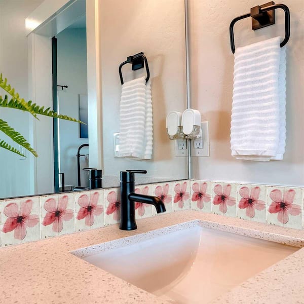 Pink R146 6 in. x 6 in. Vinyl Peel and Stick Tile (24 Tiles, 6 sq. ft. /Pack)