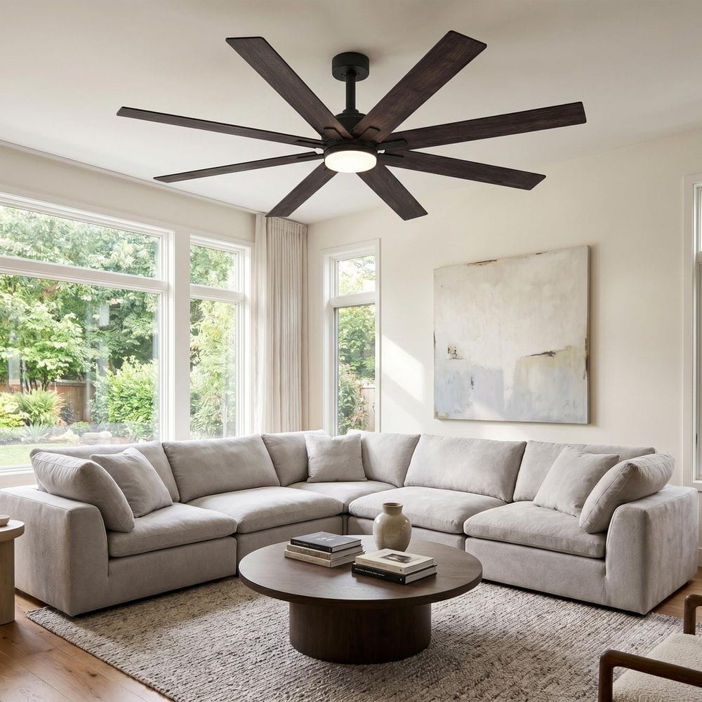 FUFU&GAGA 72.7 in. Integrated LED Indoor/Outdoor Ceiling Fan with