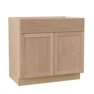 Sinclair 36 in. W x 24 in. D x 34.5 in. H Assembled Sink Base Cabinet in Shaker Light Oak