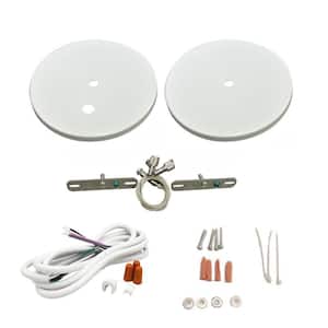 8 ft. White Suspension Mount Kit - Aircraft Cable with White Ceiling Canopy for Architectural Linear Fixture 64407101