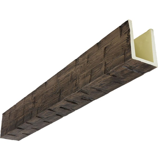Ekena Millwork Heritage Timber 5.5 in. x 3.5 in. x 16 ft. Reclaimed Axed Cut Kona Brown Faux Wood Beam