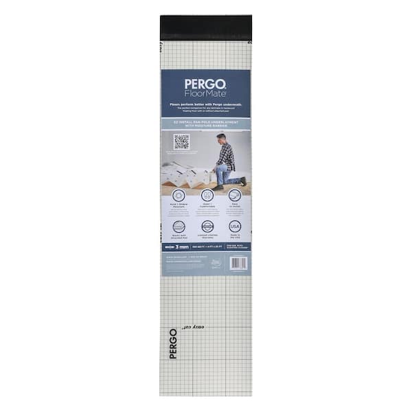 Pergo FloorMate 100 sq. ft. 4 ft. x 25 ft. x 118.11 mm T Premium Foam Underlayment for Laminate, Engineered Hardwood