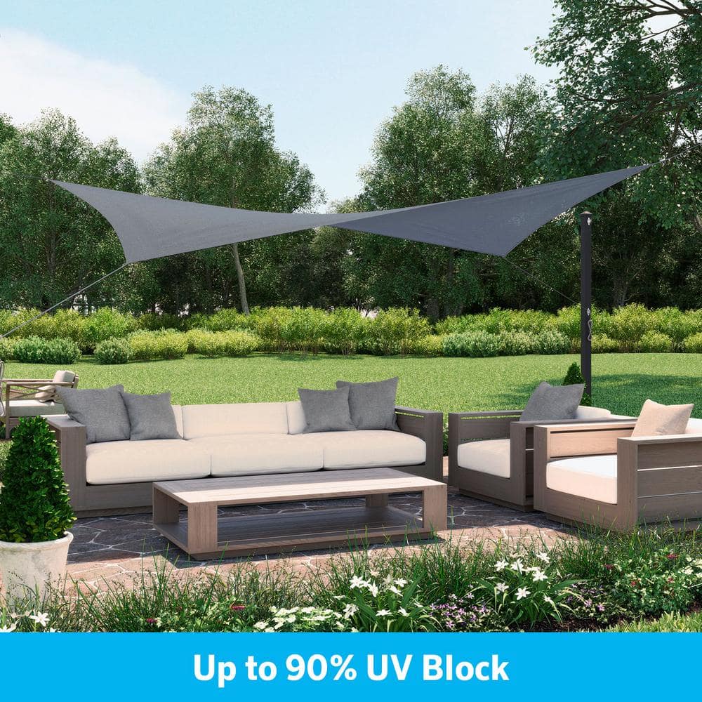 Steel Blue 11'10" x 8' Rectangle Shade Sail for Patio Garden