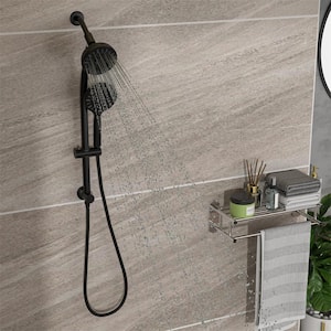 1.8 Flow Rate Shower System with 4.7 Dual Rain Showerhead, 7-Function Hand Shower, Adjustable Slide Bar, Matte Black