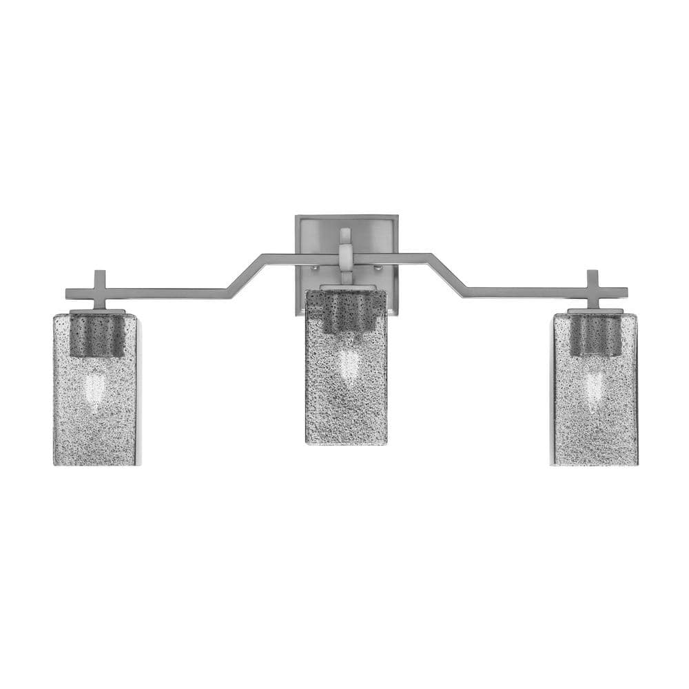 Bridgewater 24.75 in. 3 Light Vanity Light Graphite 3.5 in. Square Smoke Bu