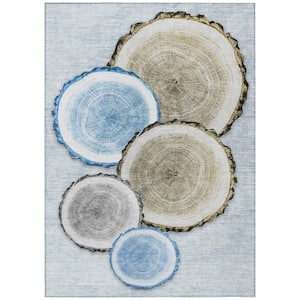Chantille ACN575 Blue 3 ft. x 5 ft. Machine Washable Indoor/Outdoor Geometric Area Rug