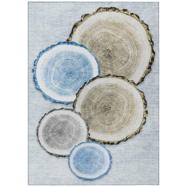 Addison Rugs Chantille ACN575 Blue 3 ft. x 5 ft. Machine Washable Indoor/Outdoor Geometric Area Rug