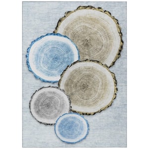 Chantille ACN575 Blue 5 ft. x 7 ft. 6 in. Machine Washable Indoor/Outdoor Geometric Area Rug