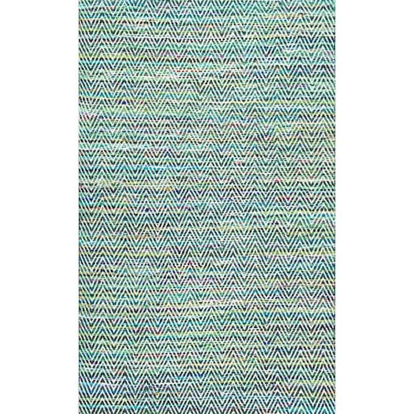 nuLOOM Rochell Bohemian Chevron Green 5 ft. x 8 ft. Area Rug