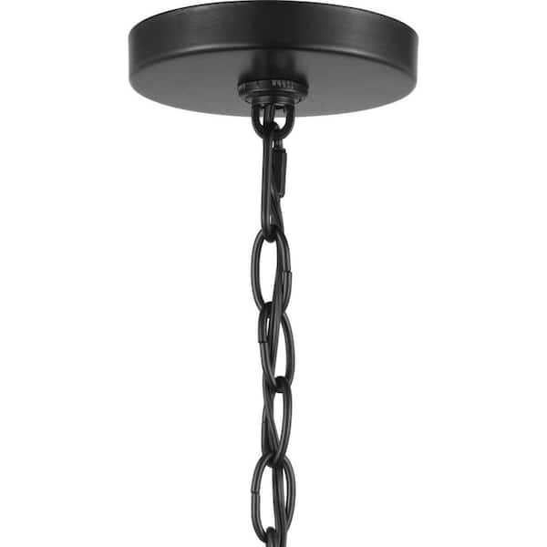 Progress Lighting Pelzer 3-Light Matte Black Chandelier with