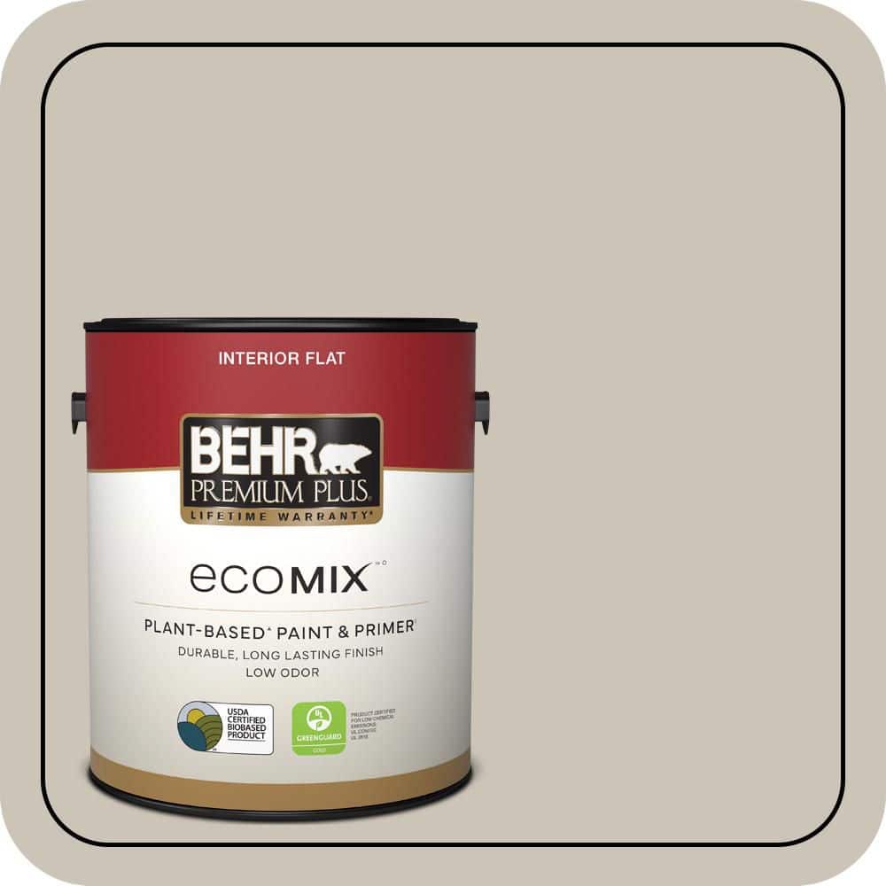 1 gal. Designer Collection #DC-009 Vintage Pewter Flat EcoMix Plant-Based Interior Paint & Primer product image for price tracking