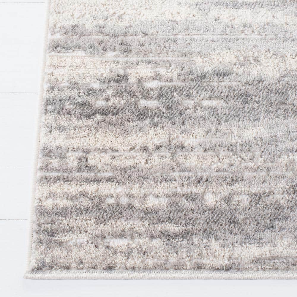 Skyler Light Grey/Ivory 9' x 12' Abstract Synthetic Area Rug