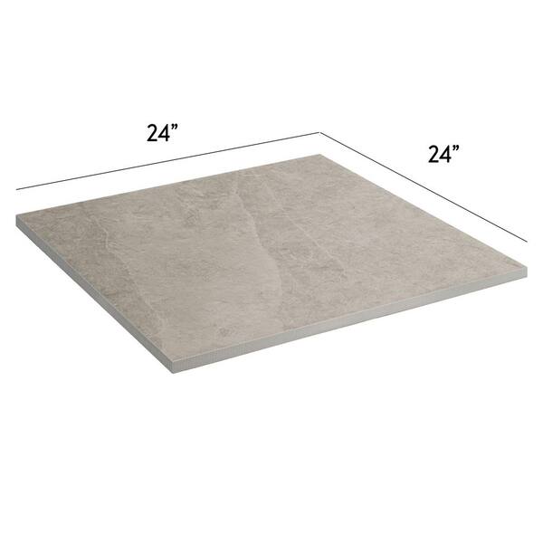 Corso Italia Slate Gray 24 in. x 24 in. x 0.75 in. Stone Look Porcelain ... - Slate Grey Porcelain Pavers Suppliers