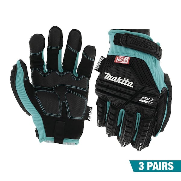 Makita X-Large Advanced ANSI 2 Impact-Rated Demolition Outdoor & Work Gloves (3-Pairs)