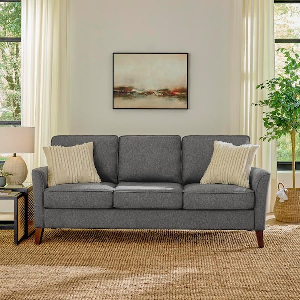 StyleWell Doherty 79.9 in. Flared Arm Upholstered Sofa in Charcoal Grey