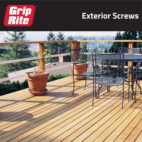 Grip-Rite - #9 x 3 in. #2 Phillips Bugle Head Coarse Thread Sharp Point Coated Exterior Wood Deck Screw 1 lb. Box