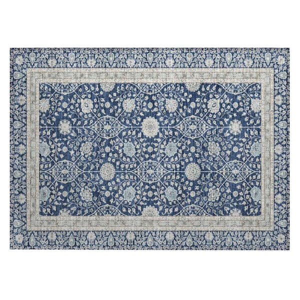 Chantille Machine Washable Indoor/Outdoor Abstract ACN3047 Navy 2 ft. x 3 ft. Accent Rug