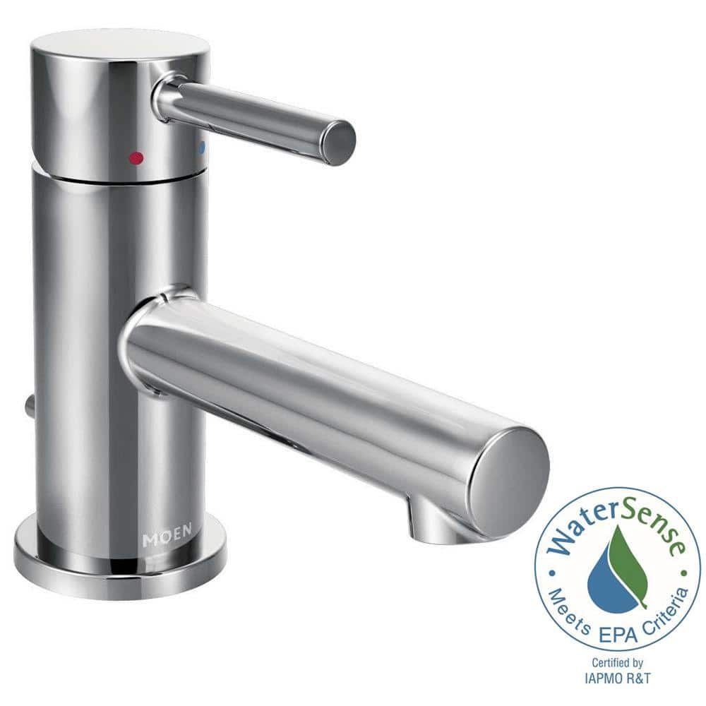 Chrome Single Handle Low Profile Bathroom Faucet