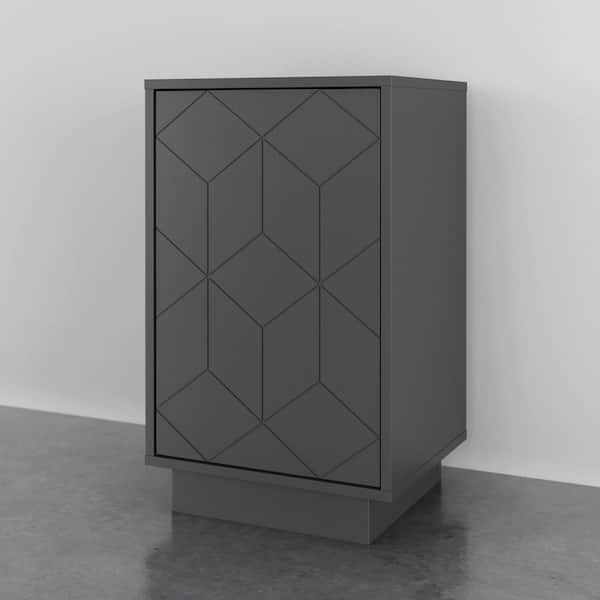 Nexera Ballet Charcoal Grey Nightstand 28.25 in. H x 17.25 in. W x 14.75 in. D