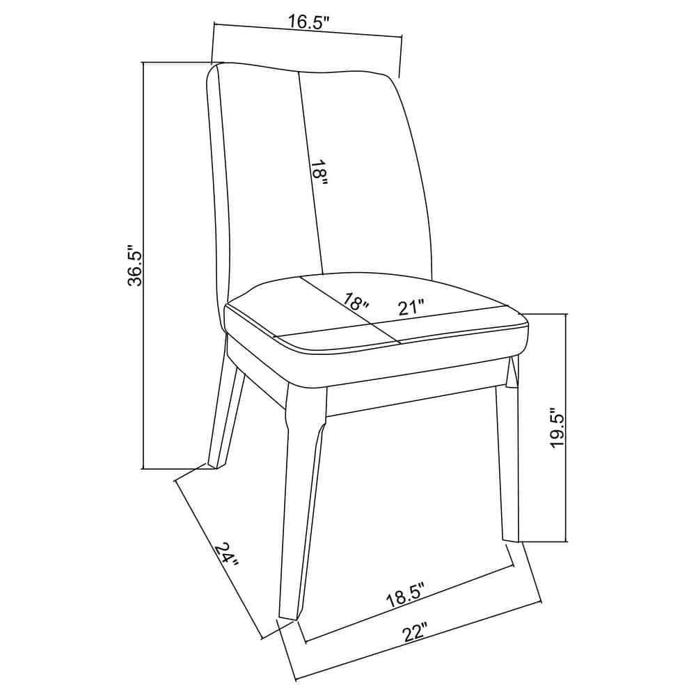 Beige Upholstered High Back Side Chair with Wood Legs