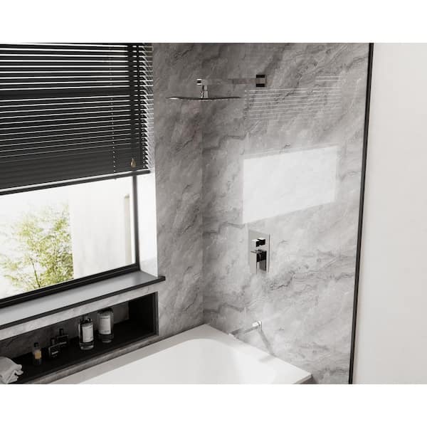 Crozet Single Handle 2-Spray Tub and Shower Faucet Shower Head with Pressure Balance 1.8 GPM in Polished Chrome